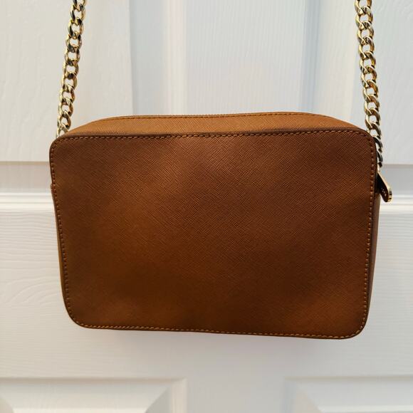 Michael Kors Jet Set East West Shoulder Crossbody Leather Bag Beown Luggage - Picture 8 of 14